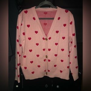 Pink heart cardigan
